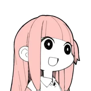 🍙 anime, desenho animado, menina, cabelo rosa, fofa, feliz, mangá telegram sticker