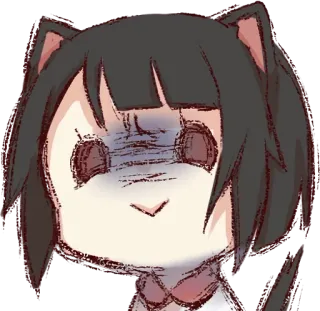 😈 Anime Mädchen, Cartoon, Katzenohren, Emotional, Gesicht, Sticker whatsapp sticker