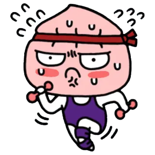 💦 exercício, suor, corrida, desenho animado, fitness telegram sticker