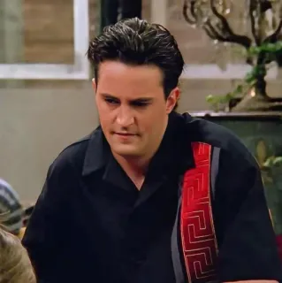 😐 Chandler Bing Friends Chandler, Matthew Perry, Friends, Sitcom, Série TV whatsapp sticker