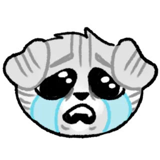 😭 sedih, menangis, anjing, kartun, emotikon, stiker telegram sticker