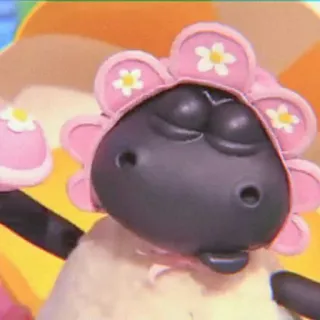 🍄 Shaun the Sheep pecora, carino, cartone animato, animale, fiore, assonnato telegram sticker