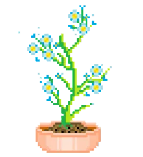 💚 pixel art, flower, plant, pot, pixel telegram sticker