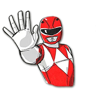 ✋ Power Ranger Power Rangers red, ranger, helmet, superhero, cartoon, tv telegram sticker