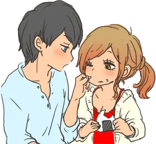 ❤️ 만화, 커플, 애니메이션, 로맨스, 애정, 귀여운, 감정적인 telegram sticker
