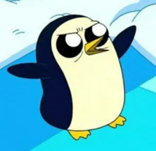 🤬 Gunter Adventure Time penguin, cartoon, animal, ice, funny, cute telegram sticker