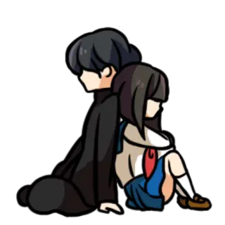 😩 Anime, Triste, Couple, Dessin animé, Relation, Amitié telegram sticker