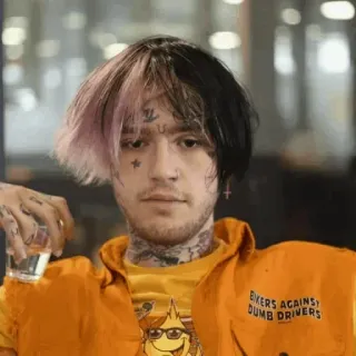 😔 Lil Peep BIKERS AGAINST DUMB DRIVERS Lil Peep, рэпер, музыка, тату, портрет telegram sticker