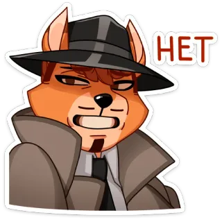 🙅‍♂️ HET raposa, chapéu, não, russo, desenho animado, adesivo telegram sticker