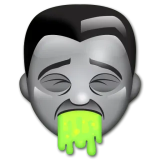 🌈 sick, puke, vomit, emoji, ill, green telegram sticker