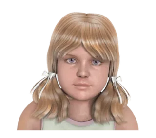 😶 child, girl, blonde, portrait, pigtails whatsapp sticker