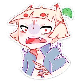 😦 sticker, cartone animato, anime, personaggio, carino, divertente, kawaii whatsapp sticker