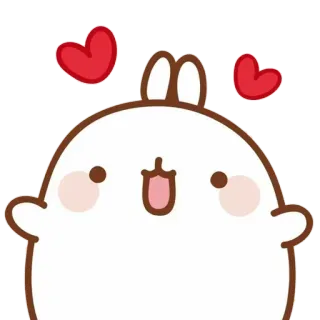 💘 Molang molang, bunny, hearts, cute, kawaii, sticker, rabbit telegram sticker