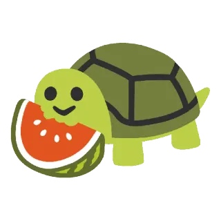 🍉 tartaruga, anguria, animale, carino, cibo telegram sticker