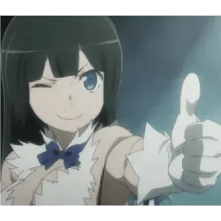👍 Hestia Is It Wrong to Try to Pick Up Girls in a Dungeon? Anime, Hestia, Guiño, Pulgares arriba, Kawaii whatsapp sticker