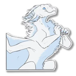 😃 dragão, fantasia, branco, criatura mítica, adesivo telegram sticker