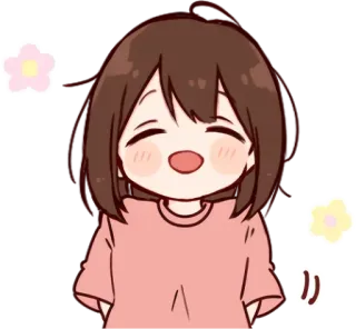 ☺️ cartoon, anime, girl, smiling, happy, cute telegram sticker
