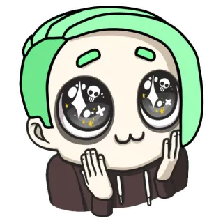 🙂 만화, 애니메이션, 눈, 얼굴, 사람, 귀여운, 카와이, 스티커 telegram sticker