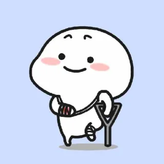 🤕 kartun, karakter, cedera, kruk, lengan diperban whatsapp sticker