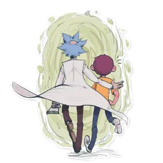 🚶 Rick Sanchez Rick and Morty rick and morty, rick, morty, kartun, adult swim telegram sticker