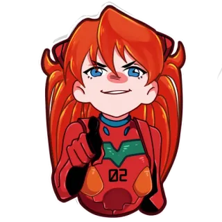 👉 Asuka Langley Soryu Neon Genesis Evangelion Asuka, Evangelion, Anime, Manga, Cartoon, Charakter, Rothaarige telegram sticker