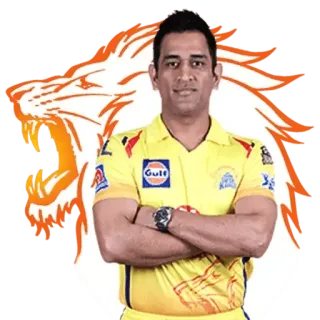 🧠 MS Dhoni MS Dhoni, Kricketspieler, Indischer Cricket, Sport, Chennai Super Kings, Löwe, Gelb whatsapp sticker