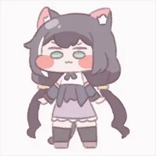 😋 Anime Katze Mädchen, Süß, Kawaii, Katzenohren, Cartoon, Sticker telegram sticker