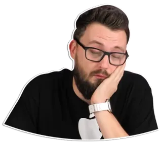 😴 Mann, schlafend, müde, Brille, Bart whatsapp sticker