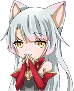 😏 애니, 만화, 귀여운, 치비, 소녀, 카와이, 판타지, 고양이 귀 telegram sticker