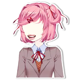 👄 Natsuki Doki Doki Literature Club! Аниме, Манга, Милый, Розовые волосы, Страшный whatsapp sticker