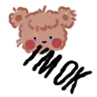 🙂 I'M OK 熊, 可爱, 伤心, 好的, 卡通 telegram sticker