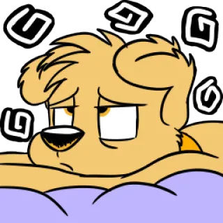 😪 Cartoon, Duizelig, Uitgeput, Verdrietig, Personage, Uitdrukking, Slaperig, Animatie telegram sticker