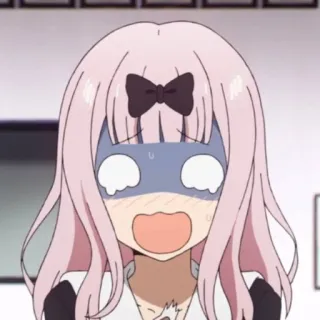 😰 Chika Fujiwara Kaguya-sama: Love Is War anime, chika fujiwara, kaguya-sama love is war, shocked, scared, cartoon, character whatsapp sticker