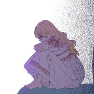 💫 Anime, Manga, Chica, Triste, Solo/a, Ilustración, Personaje telegram sticker