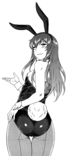 💛 coelho, garota, anime, collant, orelhas, cauda telegram sticker