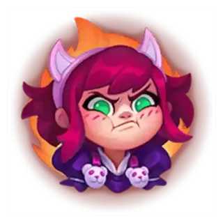 😡 Anime, Kawaii, Zły, Kocie uszy, Różowe włosy, Kreskówka telegram sticker