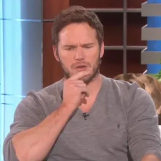 🐁 Chris Pratt aktor, selebriti, berpikir, pria, potret, kontemplatif telegram sticker
