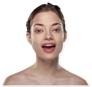 😀 mujer, cara, retrato, expresión, boca abierta telegram sticker