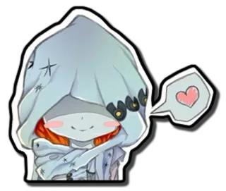 👻 角色, 帽子, 心, 可爱, 贴纸 telegram sticker