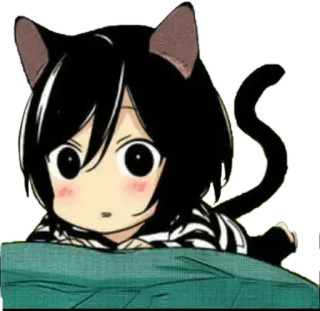 😯 猫, 动漫, 卡哇伊, 漫画, 可爱 telegram sticker