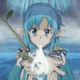 ❄️ Asuna Sword Art Online アニメ, エルフ, ファンタジー, 魔法, キャラクター, 女性, ソードアート・オンライン, アスナ telegram sticker