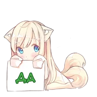👌 ДД anime, cat, girl, cute whatsapp sticker