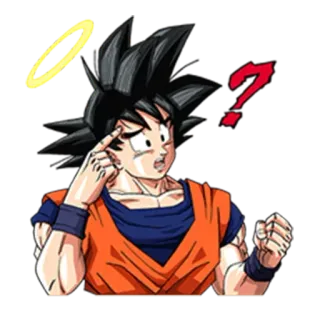 ❓ Goku Dragon Ball 动漫, 困惑, 问题, 龙珠, 赛亚人 telegram sticker