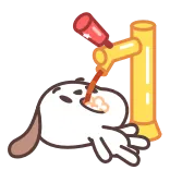 🍻 rabbit, bunny, sad, tired, asleep, lazy telegram sticker