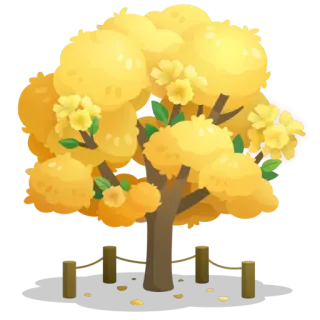 🌼 tree, yellow, flowers, nature, landscape, park telegram sticker
