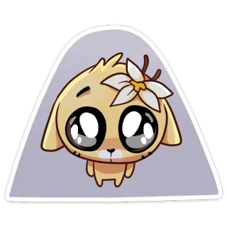 🥹 cane, carino, adesivo, animale, cartone animato, fiore telegram sticker
