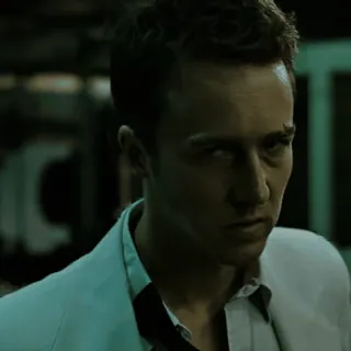 😠 Narrator Fight Club Edward Norton, El club de la lucha, violencia, película, personaje, pelea telegram sticker