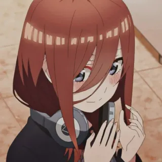 🔪 Miku Nakano The Quintessential Quintuplets Аниме, Девушка, Мику, Накано, Пять невест, Наушники telegram sticker