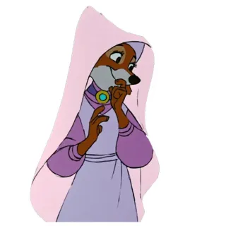 🦊 Maid Marian Robin Hood Maid Marian, Disney, Robin Hood, fox, cartoon, animated whatsapp sticker