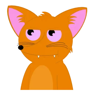😏 лиса, мультфильм, животное, оранжевый, млекопитающее, анимированный whatsapp sticker